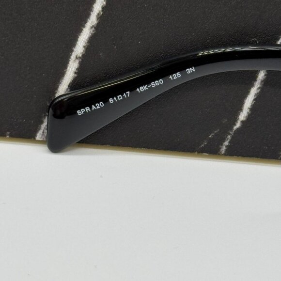 NEW PRADA SUNGLASSES PRA20S 16K5S0 WOMEN BLACK SPR A20 OVAL PR A20S 16K5S0 - Picture 8 of 10